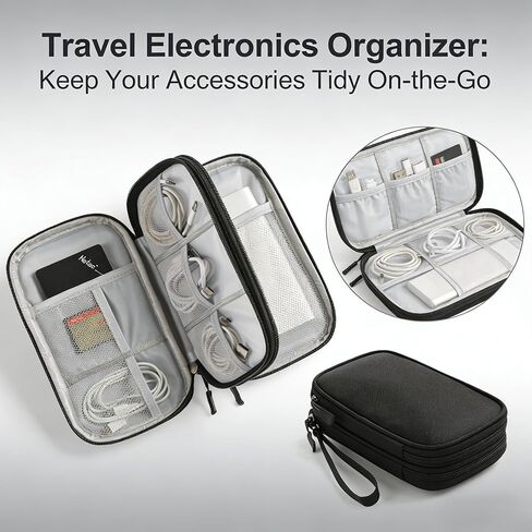 Travel Storage Box - Hard EVA Protective Cover for Mobile Power Bank, Charger, Cable, Phone and Accessories - Portable Storage Bag for Airplane, Business Travel, Home Furnishings in Saudi Arabia