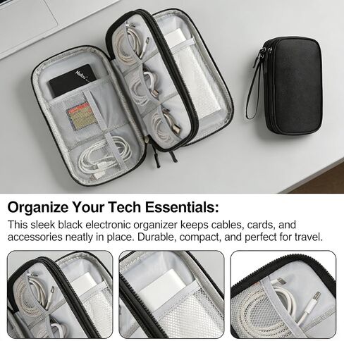 Travel Storage Box - Hard EVA Protective Cover for Mobile Power Bank, Charger, Cable, Phone and Accessories - Portable Storage Bag for Airplane, Business Travel, Home Furnishings in Saudi Arabia