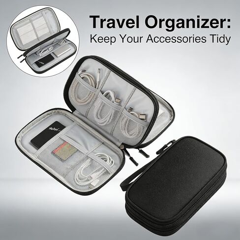 Travel Storage Box - Hard EVA Protective Cover for Mobile Power Bank, Charger, Cable, Phone and Accessories - Portable Storage Bag for Airplane, Business Travel, Home Furnishings in Saudi Arabia