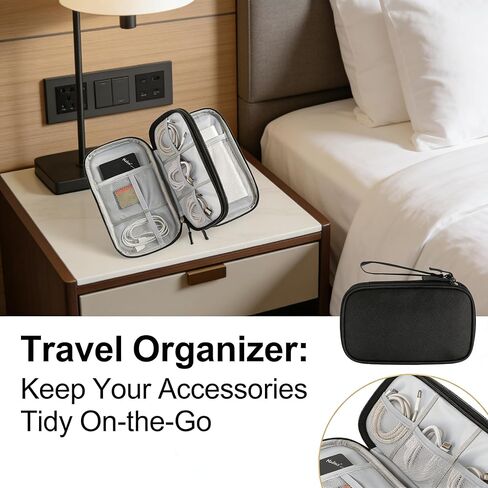 Travel Storage Box - Hard EVA Protective Cover for Mobile Power Bank, Charger, Cable, Phone and Accessories - Portable Storage Bag for Airplane, Business Travel, Home Furnishings in Saudi Arabia