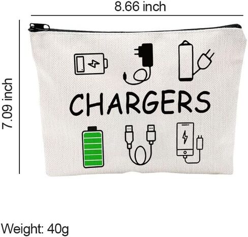 Cable Organizer Bag, Cable Storage Pouch for Electronic Accessories Charger Cord Phone Earphone Travel Home Office Use, Beige in Saudi Arabia