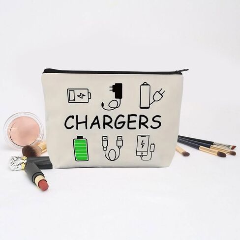 Cable Organizer Bag, Cable Storage Pouch for Electronic Accessories Charger Cord Phone Earphone Travel Home Office Use, Beige in Saudi Arabia