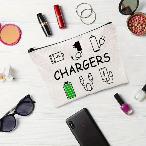 Cable Organizer Bag, Cable Storage Pouch for Electronic Accessories Charger Cord Phone Earphone Travel Home Office Use, Beige in Saudi Arabia