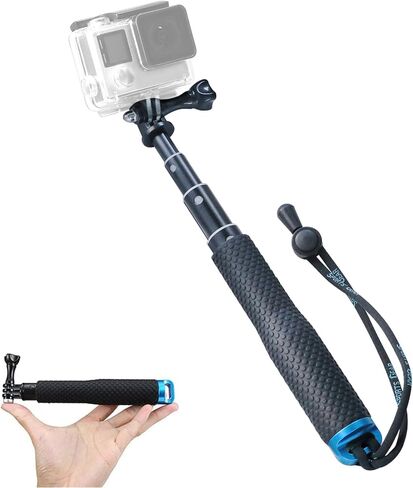 عصا سيلفي قصيرة 19 بوصة بمقبض مدمج وقابل للتعديل ومقاوم للماء ومتوافق مع GoPro Hero 13 12 11 10 9 8 7 6 5 AKASO DJI Osmo Action Camera (حجم صغير) in Kuwait
