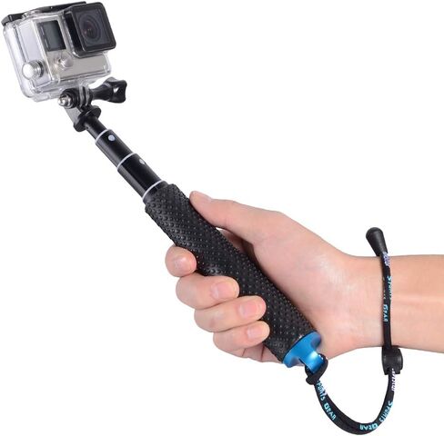 عصا سيلفي قصيرة 19 بوصة بمقبض مدمج وقابل للتعديل ومقاوم للماء ومتوافق مع GoPro Hero 13 12 11 10 9 8 7 6 5 AKASO DJI Osmo Action Camera (حجم صغير) in Kuwait