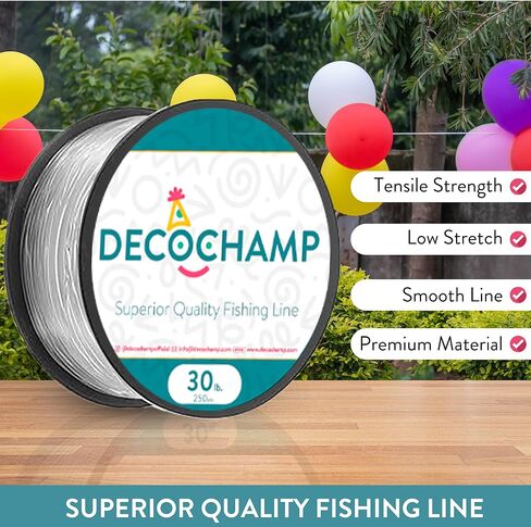 Decochamp DecoFishing Line - Strong Clear Fishing Line Heavy Duty Fishing Lines Superior Nylon Material Ice Fishing Line Durable for Hanging Decor in Saudi Arabia
