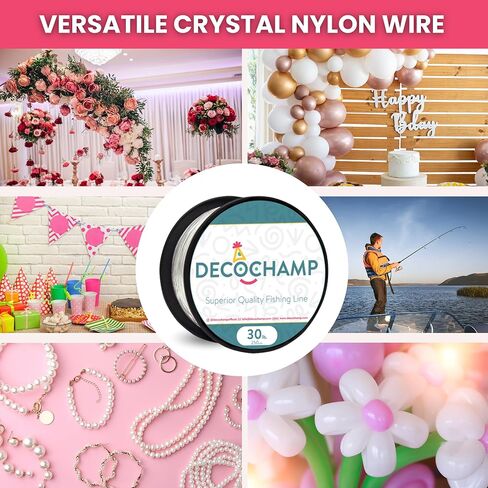 Decochamp DecoFishing Line - Strong Clear Fishing Line Heavy Duty Fishing Lines Superior Nylon Material Ice Fishing Line Durable for Hanging Decor in Saudi Arabia