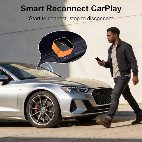 2026 Wireless CarPlay Adapter for iPhone & Android Wired to Wireless CarPlay & Android Auto Plug and Play Fast Auto Reconnect Stable Control Compatible for iOS 10+ & Android11+ in Saudi Arabia