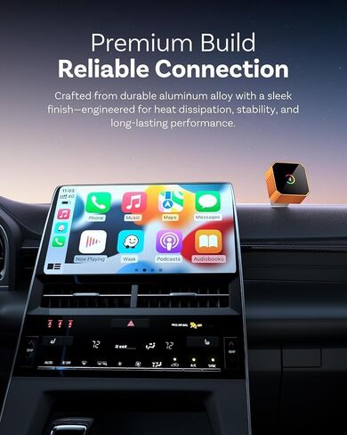 2026 محول Aimoon Mini Wireless CarPlay ترقية سلكي إلى لاسلكي لـ CarPlay وAndroid، التوصيل والتشغيل التلقائي السريع، إعادة الاتصال التلقائي والتحكم المستقر بدون تأخير تشغيل السيارة لهاتف iPhone iOS 10+ Android 11+ in Kuwait