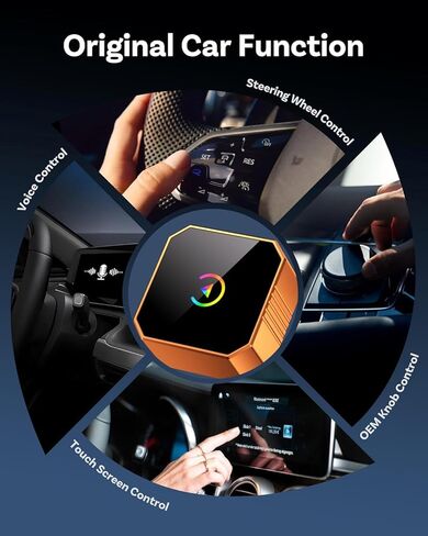 2026 محول Aimoon Mini Wireless CarPlay ترقية سلكي إلى لاسلكي لـ CarPlay وAndroid، التوصيل والتشغيل التلقائي السريع، إعادة الاتصال التلقائي والتحكم المستقر بدون تأخير تشغيل السيارة لهاتف iPhone iOS 10+ Android 11+ in Kuwait