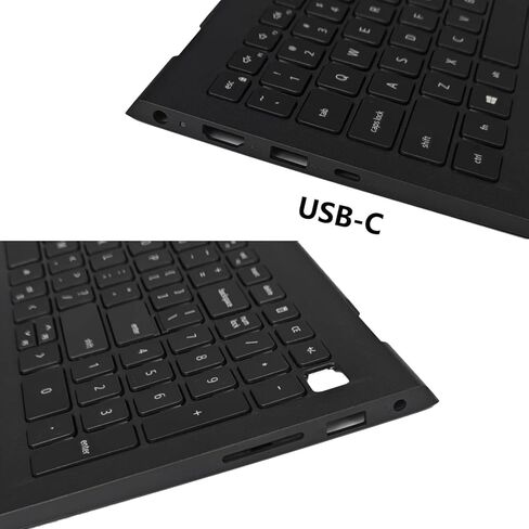 05MD22 5MD22 مسند راحة اليد العلوي البديل مع لوحة مفاتيح غير خلفية لجهاز Dell Inspiron 15 3520، 3525، 3530، Dell 15 DC15250، USB Type-C، غطاء علوي أسود in Kuwait