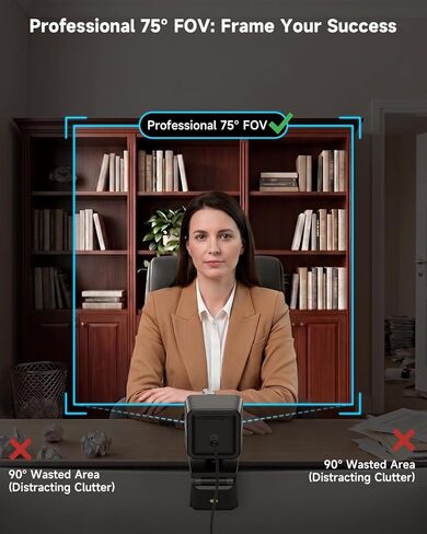 AOC 4K Webcam for PC with 1/2.55'' Sensor, 1080P 60FPS Streaming Camera with PDAF Autofocus, Privacy Cover, Plug & Play computer camera 75° FOV for Zoom/Mac/Switch 2, Includes Tripod & USB A-C Adapter in Saudi Arabia