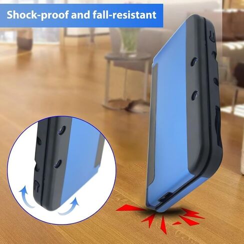 غطاء حماية من الألومنيوم الأزرق + البلاستيك غطاء حماية صلب لهاتف نينتندو نيو 3DS XL LL (موديل 2015) فقط in Saudi Arabia