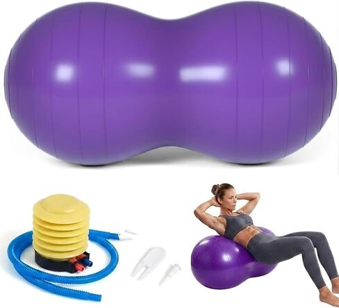 Peanut Ball for Kids Therapy,Anti-burst Exercise Ball With Pump 90x45cm Yoga Ball Gym Quality Fitness Ball for Pregnancy Birth Exercise Physical Therapy, for Child Training, Women, Men in Saudi Arabia