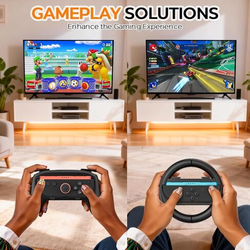 حزمة ملحقات وحدات التحكم الاحترافية لجهاز Nintendo Switch 2 17 في 1: حقيبة حمل، حافظة واقية قابلة للإرساء، مقابض Joy-con، عجلات القيادة، واقيات الشاشة، حافظة بطاقات الألعاب، مقابض الإبهام لجهاز Switch 2 in Kuwait
