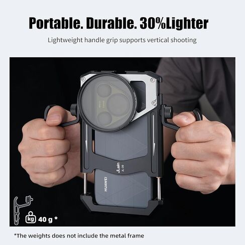 Fotga Universal Smartphone Cage Photo Video Stabilizer + Handles + 67mm Thread Filter Adapter for iPhone 17 16 15 14 Pro Max Samsung Cell Phone Vlog Live Stream Video Record + Cold Shoe Tripod Mount in Saudi Arabia
