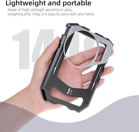 Fotga Universal Smartphone Cage Photo Video Stabilizer + Handles + 67mm Thread Filter Adapter for iPhone 17 16 15 14 Pro Max Samsung Cell Phone Vlog Live Stream Video Record + Cold Shoe Tripod Mount in Saudi Arabia