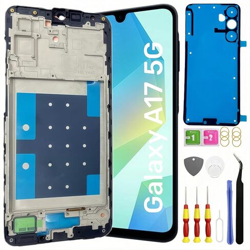 شاشة TFT Galaxy A17 5G بديلة لشاشة Samsung Galaxy A17 5G LCD شاشة Pantalla التي تعمل باللمس محول رقمي A17 4G مع مجموعة أدوات الإطار SM-A176B/DS بدون بصمة إصبع in Saudi Arabia