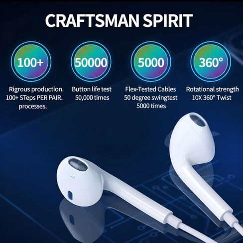 2Pack Wired Headphones for iPhone Earbuds with Lightning Plug(Mic Volume Control HiFi Stereo Noise Cancelling)Ear buds for iPhone 14 13 12 11 Pro Max/XR XS X/8 7 Plus【MFI Certified Earphones】Plug&Play in Saudi Arabia