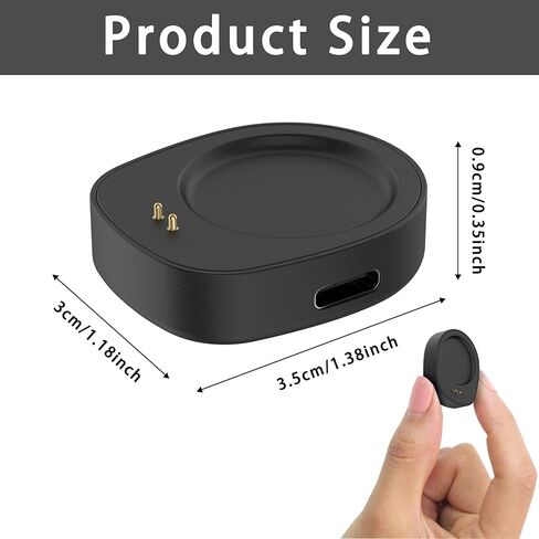 شاحن USB-C مكون من قطعتين متوافق مع الساعة الذكية Amazfit T-Rex 3/T-Rex 3 Pro، قاعدة شحن بديلة لـ Amazfit Balance 2 1 / جهاز تتبع اللياقة البدنية بحزام Helio in Saudi Arabia