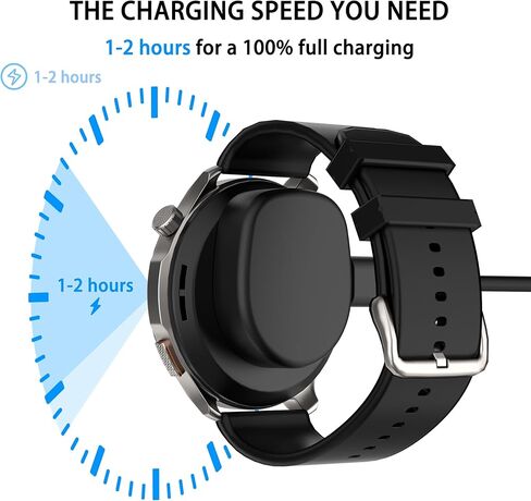 شاحن USB-C مكون من قطعتين متوافق مع الساعة الذكية Amazfit T-Rex 3/T-Rex 3 Pro، قاعدة شحن بديلة لـ Amazfit Balance 2 1 / جهاز تتبع اللياقة البدنية بحزام Helio in Saudi Arabia
