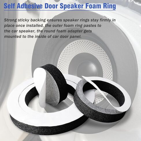 3-in-1 Speaker Foam Ring Adapter,4 5 6 6.5 6.75 Inch Car Door Speaker Foam Spacers,Aftermarket Speaker Baffles Sound Enhancer,4PCS Self Adhesive High Rebound Foam Spacer Rattles Blocker Kit in Saudi Arabia