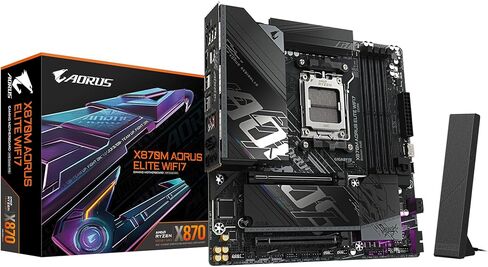 GIGABYTE X870M AORUS Elite WIFI7 Motherboard - Supports AMD Ryzen 9000 CPUs, Digital 14+2+2 Phase VRM, up to 8200MHz DDR5 (OC), 1 x PCIe 5.0 + 1 x PCIe 4.0, Wi-Fi 7, 2.5 GbE LAN, USB 4 in Saudi Arabia