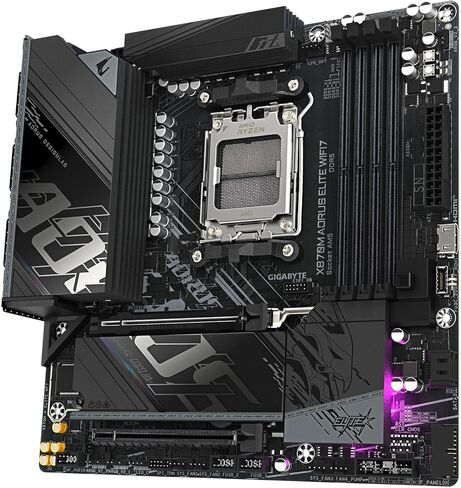 GIGABYTE X870M AORUS Elite WIFI7 Motherboard - Supports AMD Ryzen 9000 CPUs, Digital 14+2+2 Phase VRM, up to 8200MHz DDR5 (OC), 1 x PCIe 5.0 + 1 x PCIe 4.0, Wi-Fi 7, 2.5 GbE LAN, USB 4 in Saudi Arabia