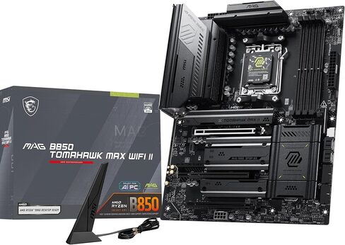 MSI MAG B850 Tomahawk MAX WiFi II Motherboard - Supports AMD Ryzen 9000/8000 / 7000 Processors, AM5-80A SPS VRM, DDR5 Memory Boost (up to 8400+ MT/s OC), PCIe 5.0 x16, M.2 Gen5, Wi-Fi 7, 5G L in Saudi Arabia