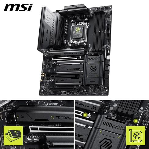 MSI MAG B850 Tomahawk MAX WiFi II Motherboard - Supports AMD Ryzen 9000/8000 / 7000 Processors, AM5-80A SPS VRM, DDR5 Memory Boost (up to 8400+ MT/s OC), PCIe 5.0 x16, M.2 Gen5, Wi-Fi 7, 5G L in Saudi Arabia