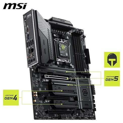MSI MAG B850 Tomahawk MAX WiFi II Motherboard - Supports AMD Ryzen 9000/8000 / 7000 Processors, AM5-80A SPS VRM, DDR5 Memory Boost (up to 8400+ MT/s OC), PCIe 5.0 x16, M.2 Gen5, Wi-Fi 7, 5G L in Saudi Arabia