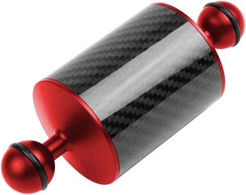 1" Dual Ball Underwater Carbon Fiber Buoyancy Aquatic Arm D60mm 110-550g Floating Diving DSLR Action Camera Tray Cage Extension (8 inches,Red) in Saudi Arabia