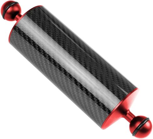 1" Dual Ball Underwater Carbon Fiber Buoyancy Aquatic Arm D60mm 110-550g Floating Diving DSLR Action Camera Tray Cage Extension (8 inches,Red) in Saudi Arabia