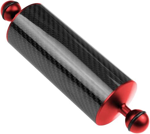 1" Dual Ball Underwater Carbon Fiber Buoyancy Aquatic Arm D60mm 110-550g Floating Diving DSLR Action Camera Tray Cage Extension (8 inches,Red) in Saudi Arabia