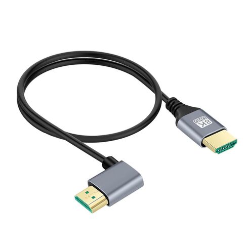 TEHAUX 8k High-Definition Cable Male to Male Video Cord Left Angled 1 Meter Monitor Connector for Tv and Laptop Video Transmission in Saudi Arabia