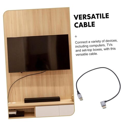 TEHAUX 8k High-Definition Cable Male to Male Video Cord Left Angled 1 Meter Monitor Connector for Tv and Laptop Video Transmission in Saudi Arabia