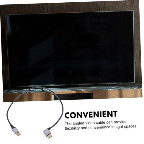 TEHAUX 8k High-Definition Cable Male to Male Video Cord Left Angled 1 Meter Monitor Connector for Tv and Laptop Video Transmission in Saudi Arabia