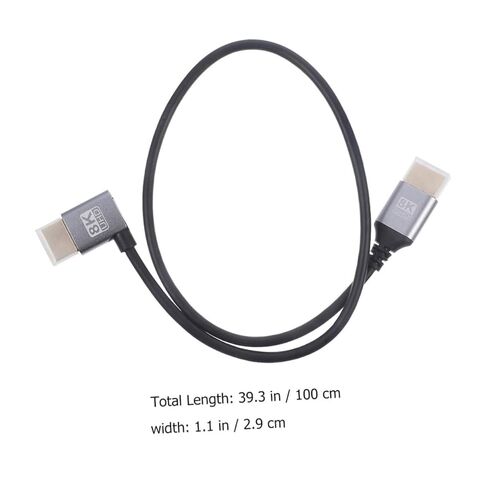DOITOOL 8k Male to Male Video Cord 1m High-Speed Digital Video Cable with Left-Angle Connector for Monitor and Computer Accessories in Saudi Arabia