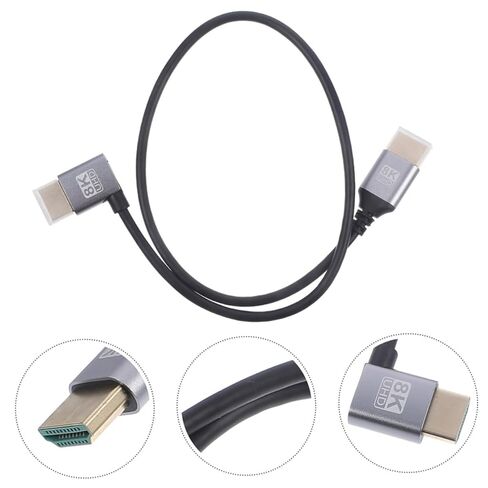 DOITOOL 8k Male to Male Video Cord 1m High-Speed Digital Video Cable with Left-Angle Connector for Monitor and Computer Accessories in Saudi Arabia