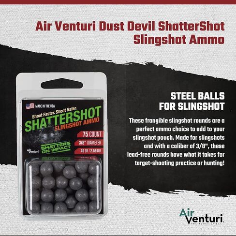 ذخيرة Air Venturi Dust Devil ShatterShot Slingshot للبالغين، 75 قطعة in Kuwait