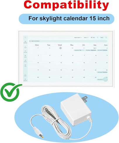 سلك طاقة 12 فولت لتقويم Skylight 15 بوصة، محول شاحن قابس الحائط مع كابل 10FT in Kuwait