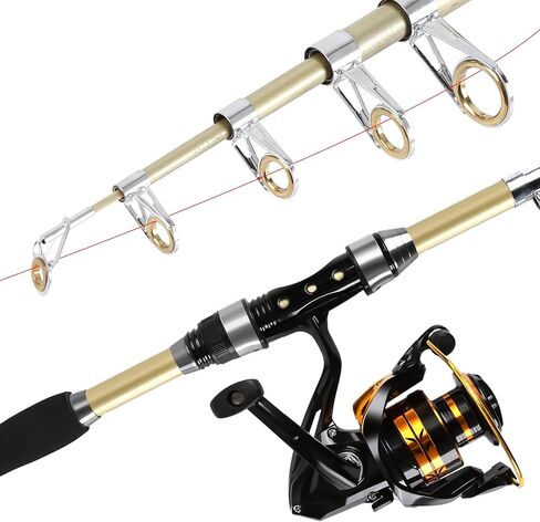 Telescopic Fishing Rod and Reel Combo – Collapsible 5.9ft Fishing Pole with Spinning Reel & Carry Bag, Travel Fishing Starter Kit for Beginners & Gifts in Saudi Arabia