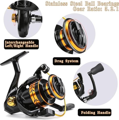 Telescopic Fishing Rod and Reel Combo – Collapsible 5.9ft Fishing Pole with Spinning Reel & Carry Bag, Travel Fishing Starter Kit for Beginners & Gifts in Saudi Arabia