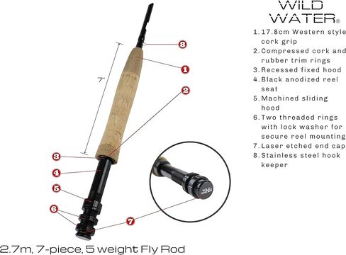 Wild Water Fly Fishing 5wt 9ft 7-piece Standard Fly Fishing Kit in Saudi Arabia