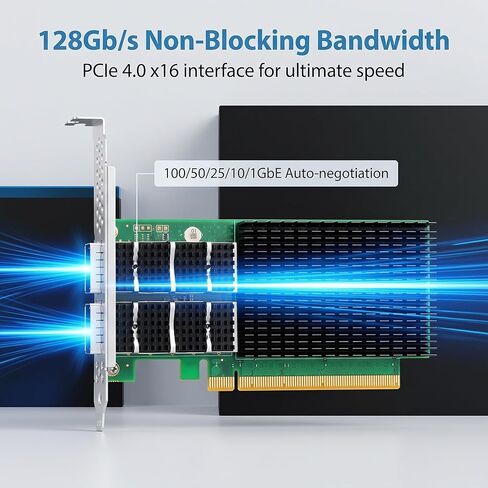 بطاقة Vogzone 100GbE SmartNIC لـ Mellanox MCX623106AN-CDAT، PCIe 4.0 x16 100Gb Ethernet NIC مع شريحة Mellanox ConnectX‑6 Dx EN، بطاقة الشبكة المزدوجة QSFP56 تدعم RDMA in Kuwait