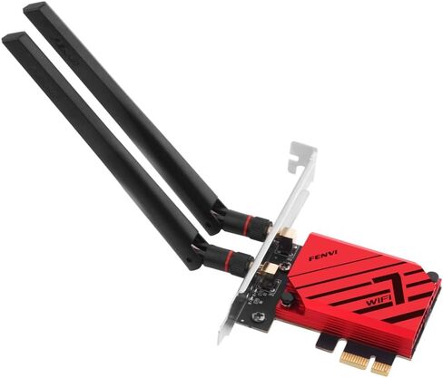بطاقة FENVI FV-BE5400Pro Wi-Fi 7 PCIe، محول لاسلكي ثلاثي الموجات بسرعة 5.4 جيجابت في الثانية مع بلوتوث 5.4، MLO | OFDMA | MU-MIMO، بطاقة شبكة WiFi7 MT7925 لألعاب الكمبيوتر المكتبي بدقة 4K، تدعم AMD/Intel in Saudi Arabia