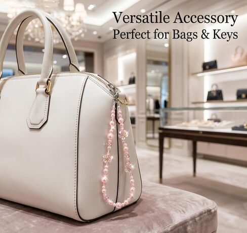 Cherry Blossom Phone Charm Wristlet - Kawaii Pink Beaded Lanyard Strap - Cute Aesthetic Camera Phone Chain Y2K in Saudi Arabia