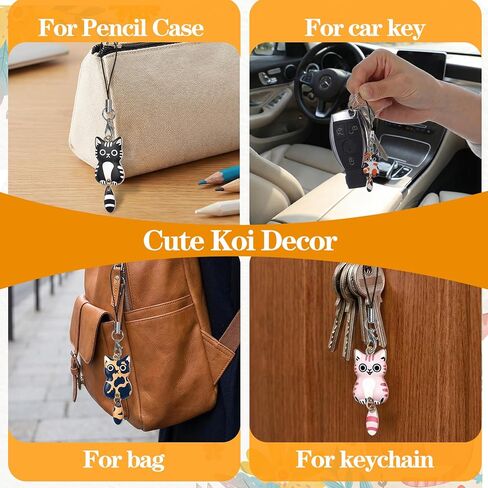 Nogeqi 7 قطع سحر القطط، سحر هاتف القط لطيف، سحر الهاتف، سحر حزام الجمالية، القطط المعلقة Kawaii لحقيبة الظهر، المحفظة، قلادة سلسلة المفاتيح (الذيل يمكن أن يهز) in Saudi Arabia