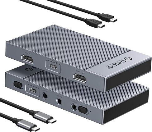 بطاقة التقاط HDMI المحمولة من ORICO IS6 4K للبث، مدخلات مزدوجة 4K@60 هرتز، بطاقة التقاط ألعاب USB C مع منافذ صوت متوافقة مع PS5، وXbox، وSwitch، وتسجيل OBS، وتعمل على الكمبيوتر الشخصي، وMac، والكمبيوتر المحمول، وiPad in Saudi Arabia