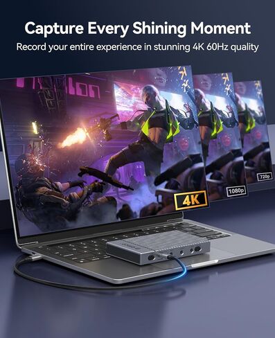 بطاقة التقاط HDMI المحمولة من ORICO IS6 4K للبث، مدخلات مزدوجة 4K@60 هرتز، بطاقة التقاط ألعاب USB C مع منافذ صوت متوافقة مع PS5، وXbox، وSwitch، وتسجيل OBS، وتعمل على الكمبيوتر الشخصي، وMac، والكمبيوتر المحمول، وiPad in Saudi Arabia